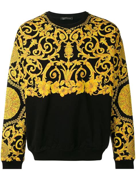 versace black and gold sweatshirt with picture frame and leopard|Gianni Versace.